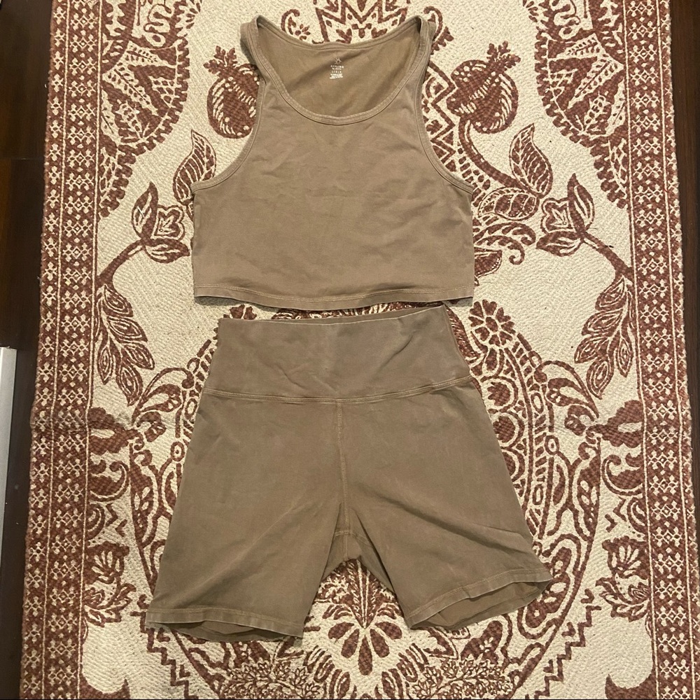 Aerie Offline Set OG Tank and Biker Shorts